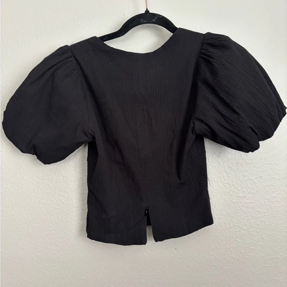 NWT ASTR Black Puff Sleeve Corset Top XS - Picture 4 of 7